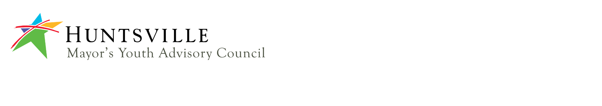 Logo for Huntsville Mayor's Youth Advisory Council, featuring a colorful star graphic and text.